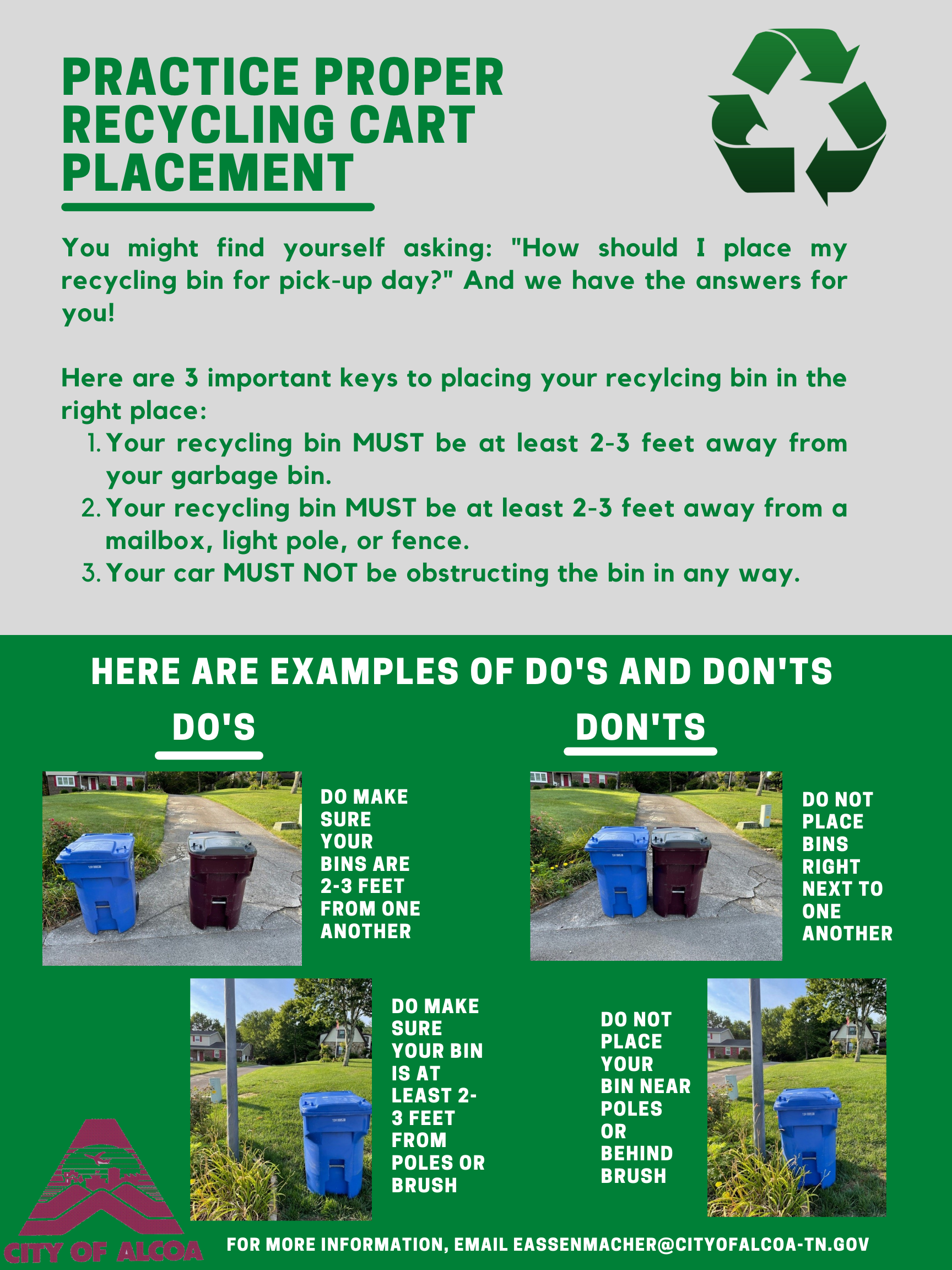 Public Works Proper Recycling Placement Photo